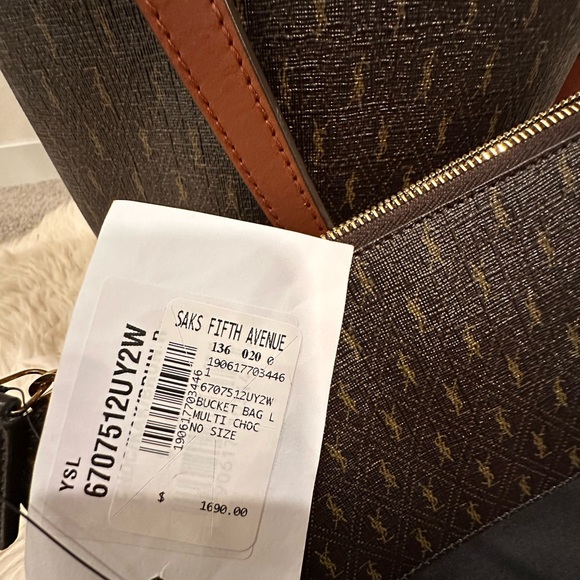 Saint Laurent Le Monogramme leather-trimmed bucket bag (NWT) - Picture 3 of 9